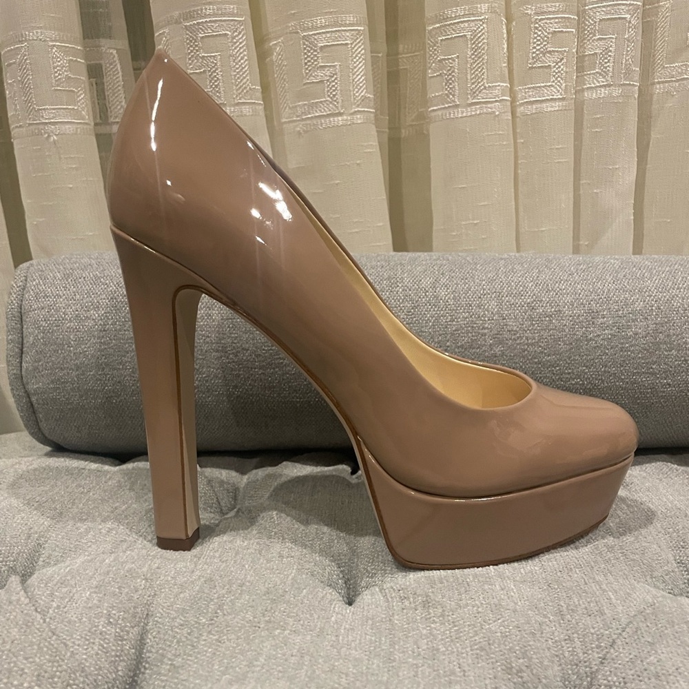 Nude Nella Patent Platform Pumps